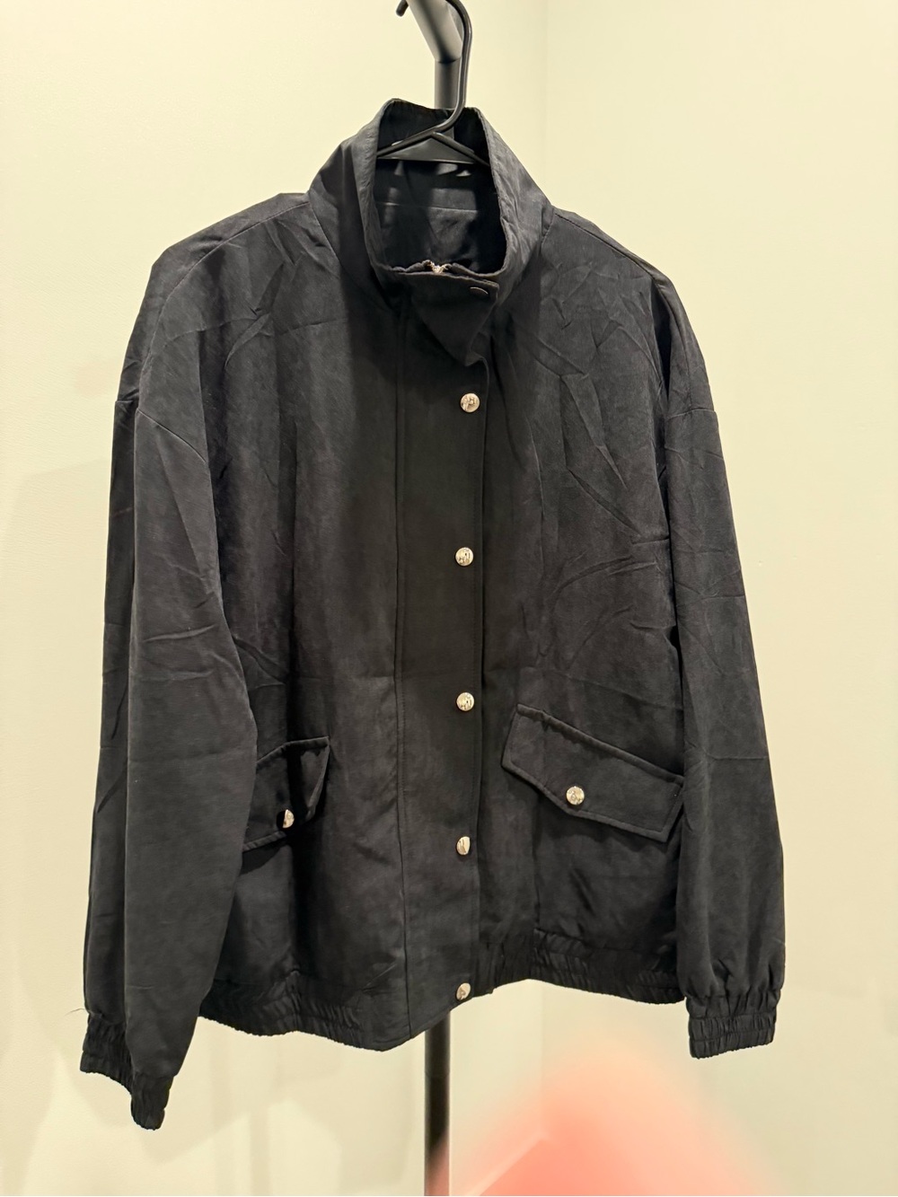 Amazon Black Button-Front Utility Jacket